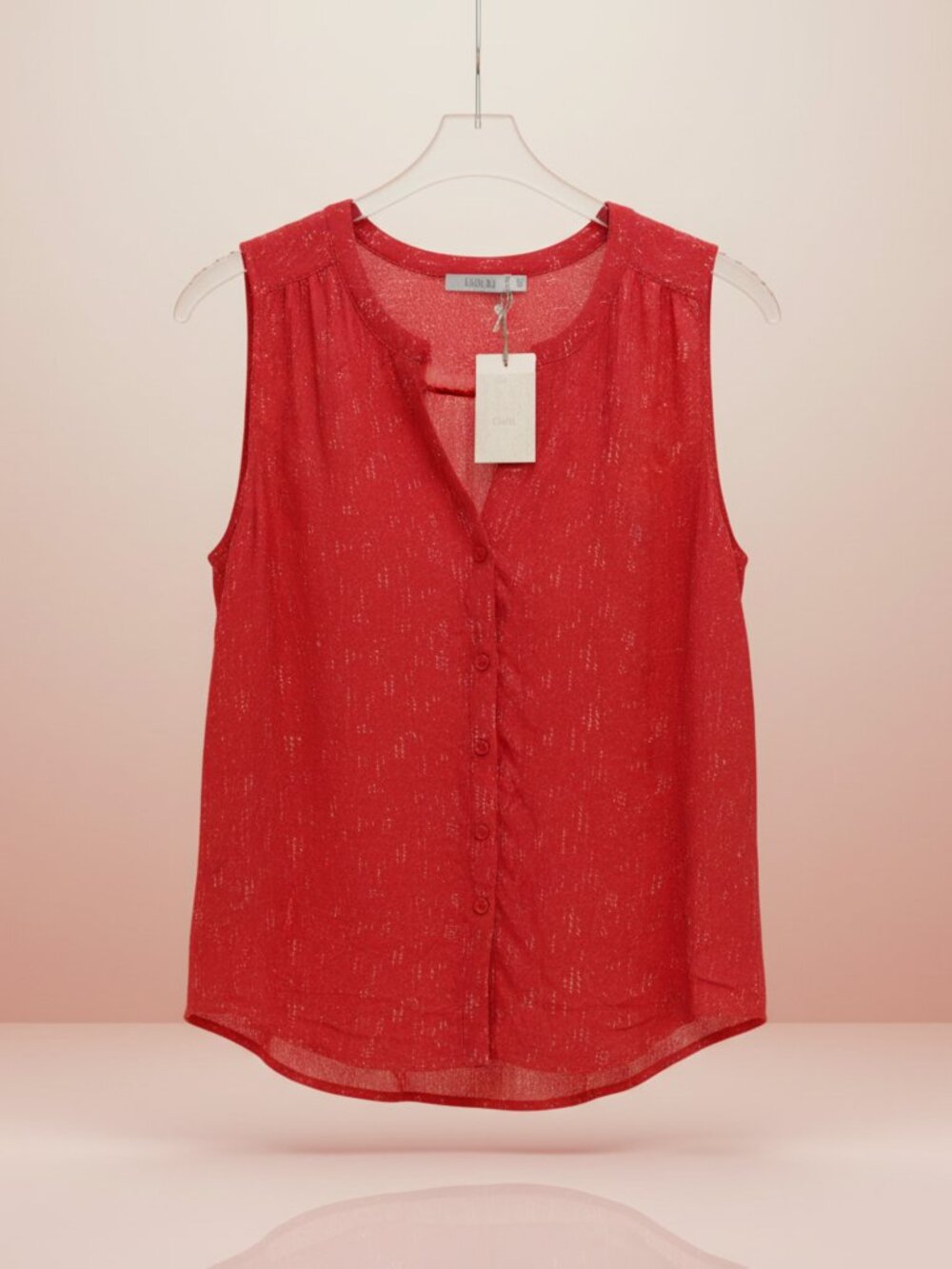 Dalia Distinctive Design Red Button Down Blouse - NWTs - Medium